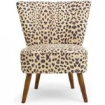 Rocco Leopard Print Cocktail Chair Natural