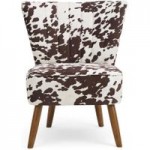 Rocco Cow Print Cocktail Chair Natural