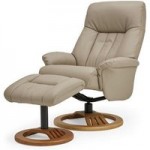 Nelson Swivel Recliner Chair and Footstool – Natural Natural