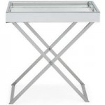 Trixie Mirrored Side Table Silver