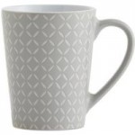 Set of 4 Grey Diamond Mugs Grey