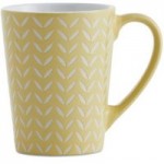 Set of 4 Yellow Chevron Mugs Yellow