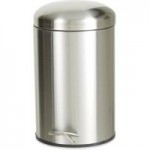 Stainless Steel 12 Litre Round Pedal Bin Silver