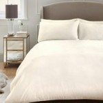 Hotel 240 Thread Count Geo Jacquard 100% Cotton White Duvet Cover and Pillowcase Set White