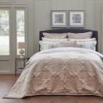 Dorma Arabesque Embroidered Velvet Bedspread Natural