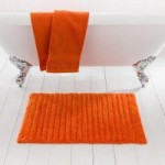 Ribbed Burnt Orange Bath Mat Burnt Orange