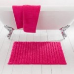 Ribbed Fuchsia Bath Mat Fuchsia (Pink)