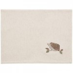 Set of 2 Hedgehog Embroidered Placemats Natural