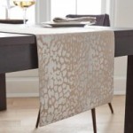 Leopard Jacquard Silver Table Runner Silver