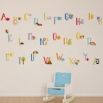 Rainbow Alphabet Wallstickers MultiColoured