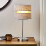 Frea Lennox Grey Herringbone Table Lamp Grey