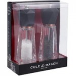 Cole & Mason Somerton Antique Brass Salt and Pepper Mill Set Black