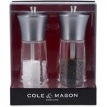 Cole & Mason Exford Nickel Salt and Pepper Mill Set Clear