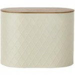 Metal Cream Geometric Bread Bin Cream