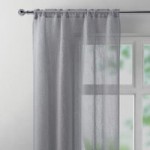 Crushed Grey Slot Top Single Voile Panel Grey