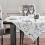 PVC Marble Tablecloth Black and White