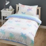 Rainbow Unicorn Single Duvet Cover and Pillowcase Set MultiColoured