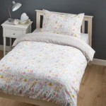 Garden Floral Single Duvet Cover and Pillowcase Set Blue, White and Yellow