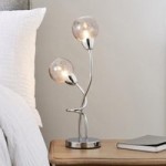 Kelly Bubble Glass 2 Light Table Lamp Chrome