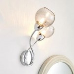 Kelly Bubble Glass 2 Light Wall Lamp Chrome