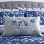 Oriental Bird Blue Boudoir Cushion Blue
