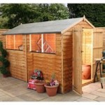 10ft x 6ft Winchester Wooden Overlap Apex Shed Natural
