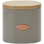 Metal Grey and Copper Coffee Canister Grey