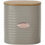 Metal Grey and Copper Biscuit Canister Grey