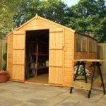 8ft x 10ft Winchester Shiplap Apex Shed with Double Doors Natural