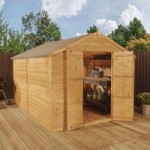8ft x 12ft Winchester Wooden Overlap Apex Shed Natural