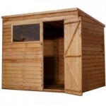6ft x 8ft Winchester Wooden Overlap Pent Shed Natural