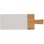 Marble and Wood Serve Board White