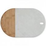 Marble and Wood Curved Serving Board White