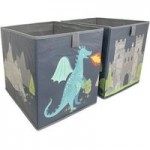 Knights and Dragons Pack of 2 Collapsible Storage Boxes MultiColoured