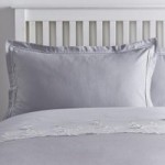 Butterfly Lace Oxford Pillowcase Grey Grey