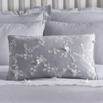 Butterfly Lace Embroidered Grey Boudoir Cushion Grey