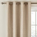 Skyla Cream Textured Eyelet Curtains Cream