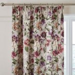 Maddie Floral Plum Pencil Pleat Curtains Plum Purple