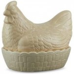 Ceramic Cream Chicken Egg Basket Cream
