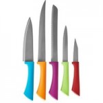 5 Piece Colour Soft Grip Knife Set MultiColoured