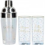 Ava & I Set of 2 Tumblers with Cocktail Shaker Clear