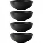Maxwell & Williams Caviar Set Of 4 19cm Black Coupe Bowls Black
