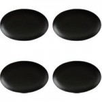 Maxwell & Williams Caviar Set Of 4 Black Oval Plates Black