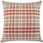 Large Hunter Check Woven Cushion Rust