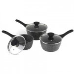 Salter Megastone 3 Piece Pan Set Silver