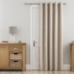 Chenille Cream Thermal Eyelet Door Curtain Cream