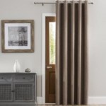 Luna Brushed Mocha Blackout Eyelet Door Curtain Mocha