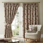 Betsy Natural Chenille Jacquard Pencil Pleat Curtains Natural