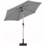 3m Brushed Aluminium Crank and Tilt Parasol Grey