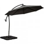 Royal Craft 3m Deluxe Pedal Operated Rotational Cantilever Parasol with Cross Stand Cream